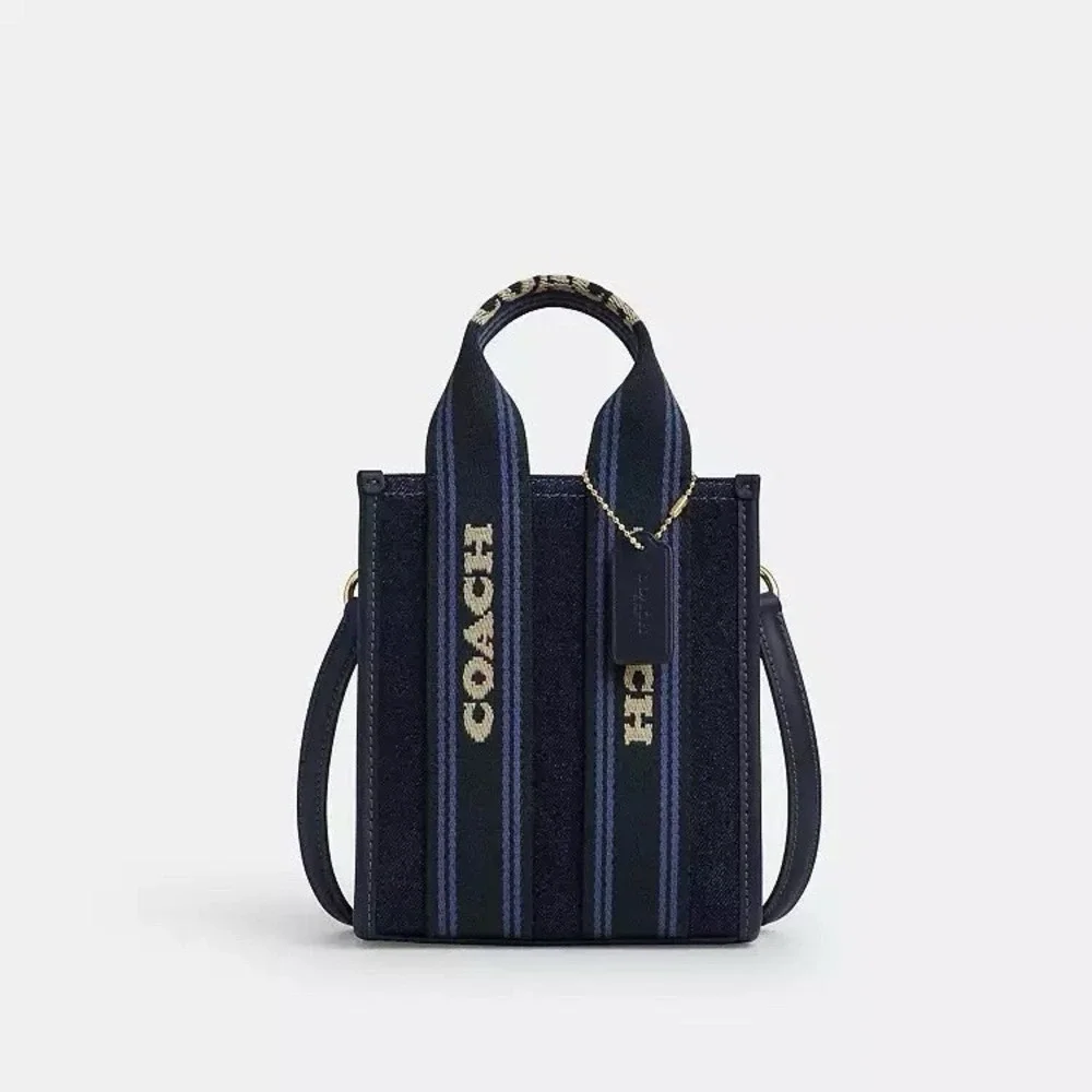 Coach Smith Mini Tote Bag CCL74 Dark Denim Multi Denim NEW